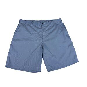 Alan Flusser Men's Shorts Blue White Striped Flat Front Casual Golf Bottoms 40